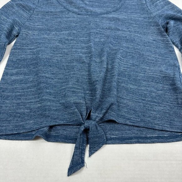 Aeropostale Blue Long Sleeve Cropped Tie Waist Jersey, M - Picture 2 of 8